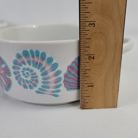 (3) Vtg 1989 Maison Blanche Seashell Motif Soup Bowls With Handles - Picture 15 of 16
